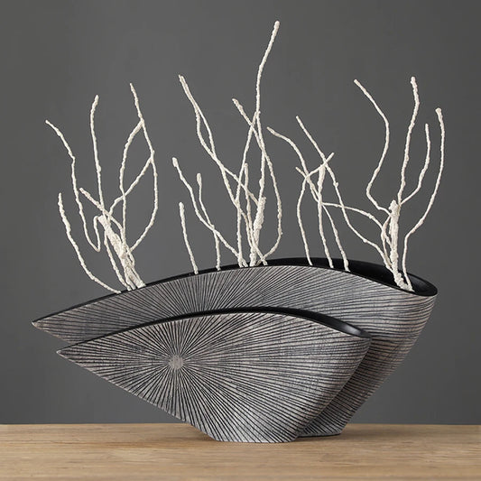 Nordic Fan-shaped Resin Vase
