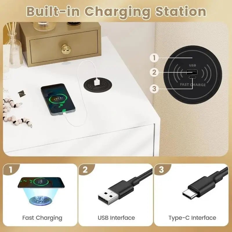 3-Drawer Desk with 360° Mirror