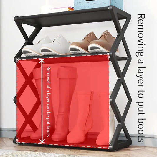 Versatile X-Shaped Shoe Rack Organizer
