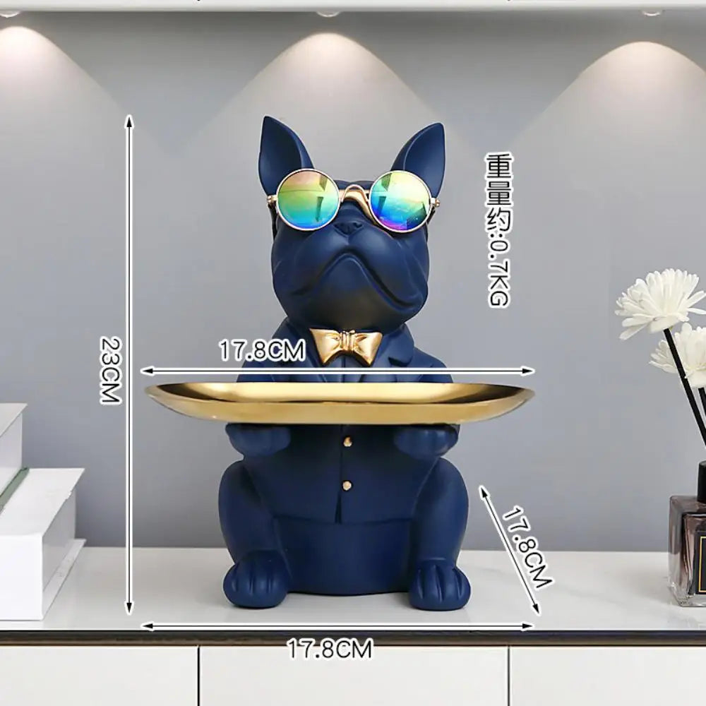 Plateau de rangement Nordic Light Bulldog – Porte-clés décoratif, bonbonnière et décoration d'intérieur pour l'entrée