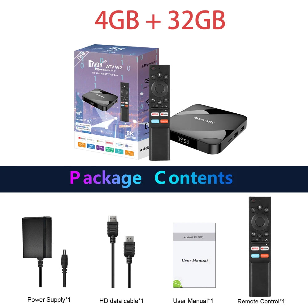 Ultra HD 4GB 32GB 64GB Dual Wifi BT5.0 2.4G 5G Media Player Set Top TV Box