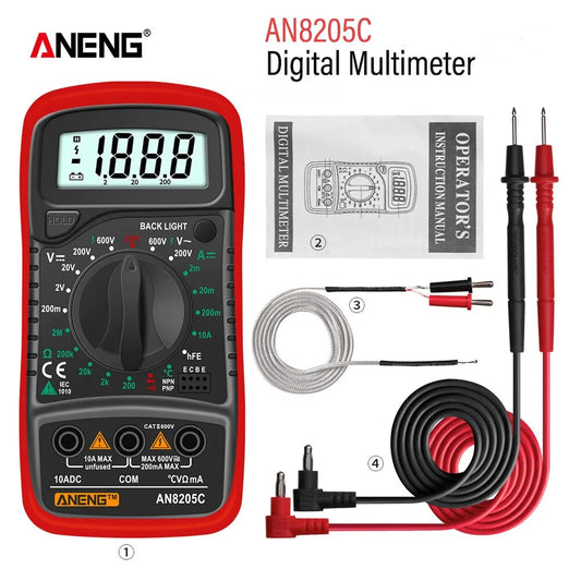 AN8205C Digital Multimeter - AC/DC Ammeter Volt Ohm Tester