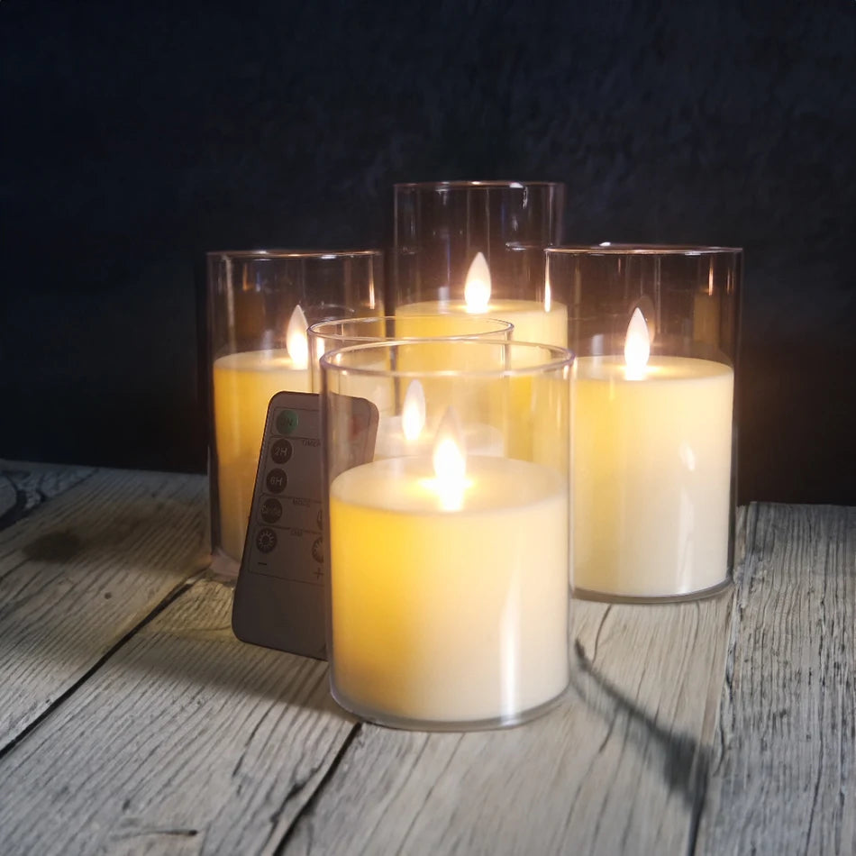 3PC Battery-Operated LED Candles - Swing Wick Remote Controlled