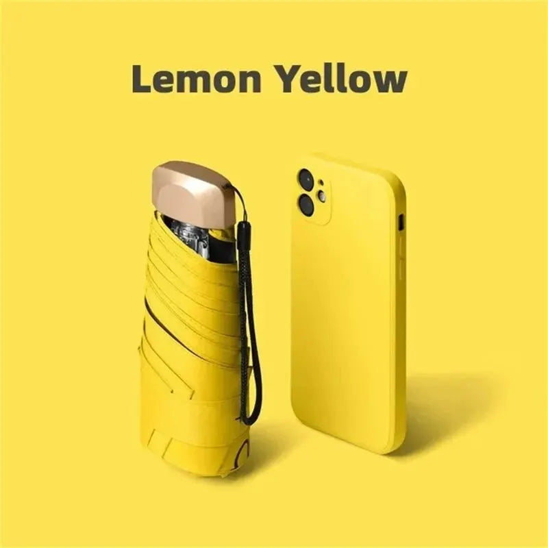 Mini Sonnenschirm Tasche Sonnenschirm Vinyl Falten UV Schutz Sonnenschutz Kapsel