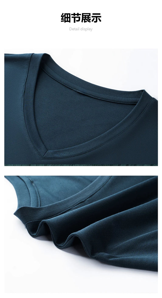 Men's V-Neck T-Shirts Street Style