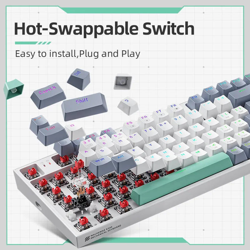 K500 Hot Swappable Mechanical Gaming Keyboard - 94 Keys RGB
