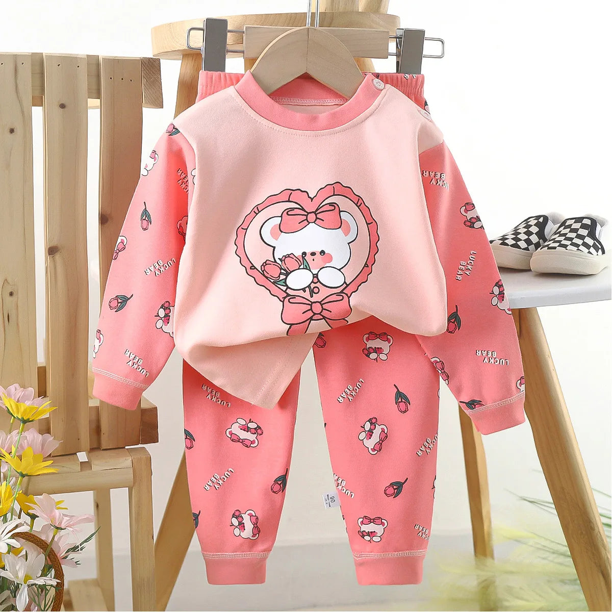 Ensemble de vêtements pour bébé imprimé dessin animé pour bébé de 3 à 24 mois