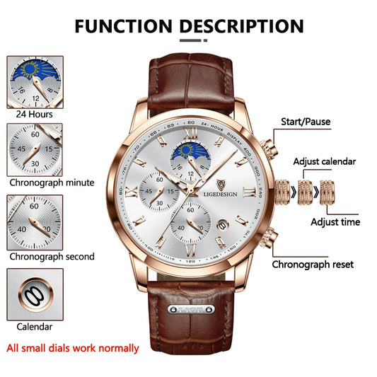 Luxury Chrono Sport Quartz Watch