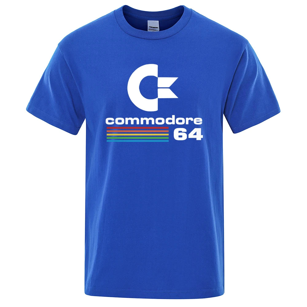 Men's Short Seleve Commodore 64 Retro Print Loose Summer Tee