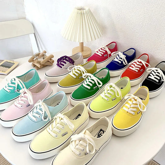 Spring Chic Retro Network Red Candy Color Classic Platform Canvas Shoes Women's Sneakers