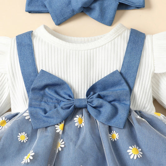 Denim Daisy Baby-Mädchen-Set – 0–2 Jahre