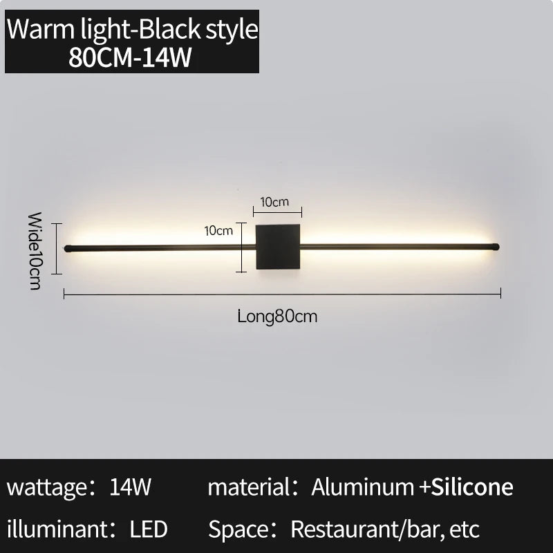 NEO Gleam LED Bathroom Mirror Light – Modern Black White Wall Sconce