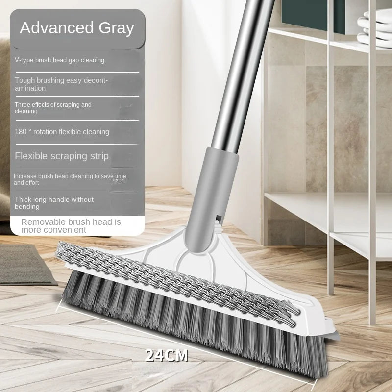 Long-Handle Bathroom Floor Brush for Tile Cleaning