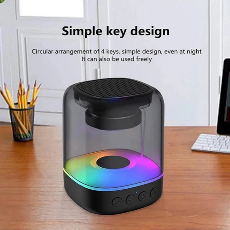 Enceintes Bluetooth 5.0 portables, lumière RVB, son HD, mini haut-parleur de bureau sans fil, pour la maison, les fêtes, l'extérieur, le vélo