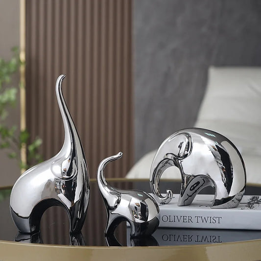 Artisanat d'éléphant argenté de luxe léger pour la décoration intérieure