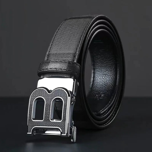 Ceinture en cuir à boucle coulissante pour hommes