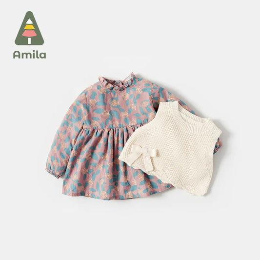 Frühlings-Prinzessinnenkleid-Set – lange Ärmel