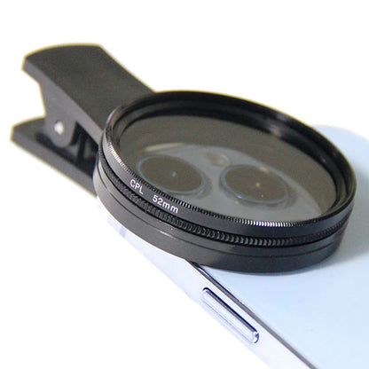 Polarized 52mm CPL Lens Enhancing Smartphone Photography