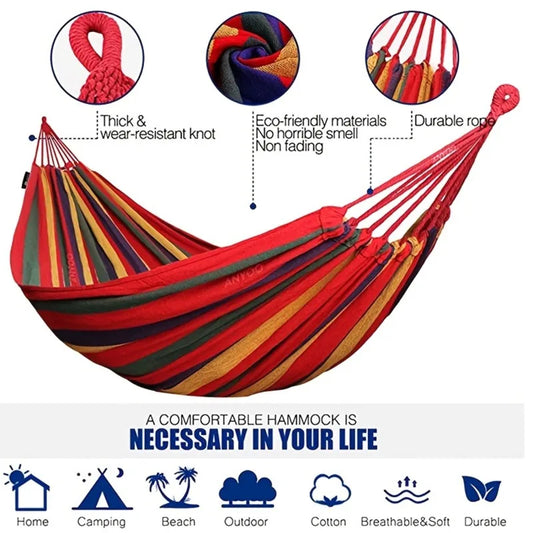 2 Person Double Thick Canvas Hammock Swing
