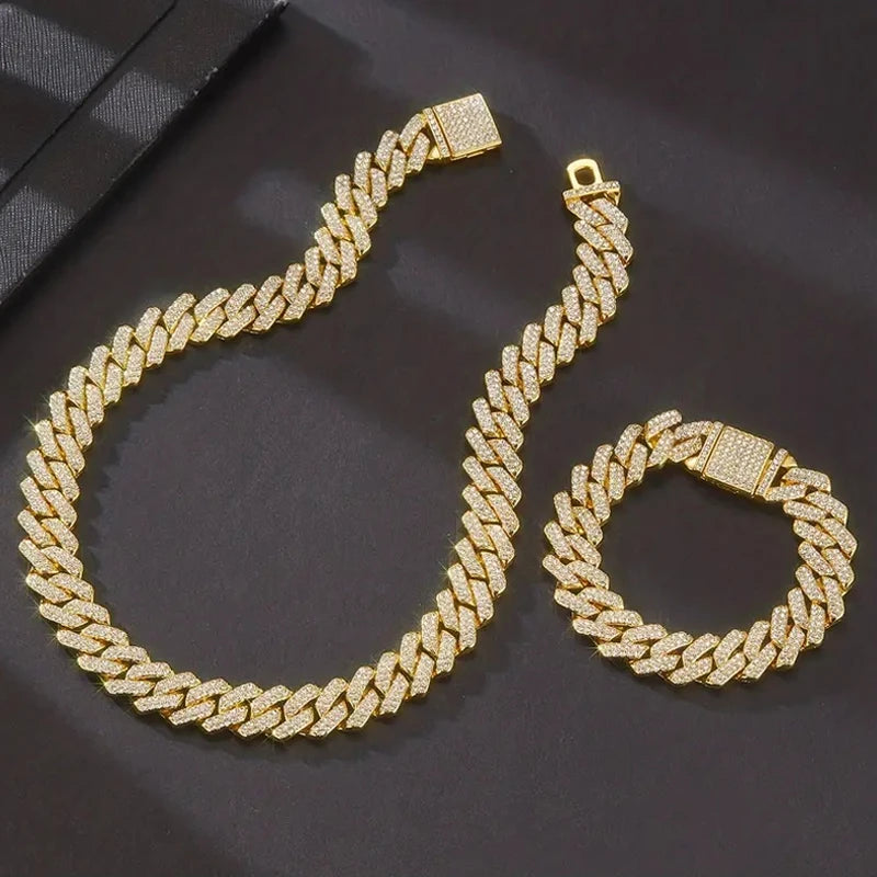 Iced Out Rhinestone Miami Cuban Link Chain