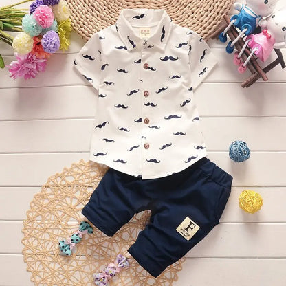 Children's Summer Printed Shirt & Shorts Cute Suit