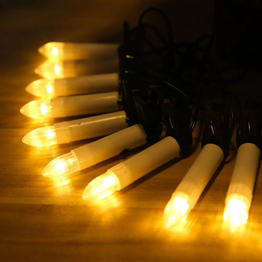 20PCS LED Clip-On Flameless Cone Candles - Christmas Tree String Decor