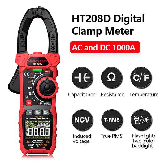 HT208A/D True RMS Digital Clamp Meter Multimeter