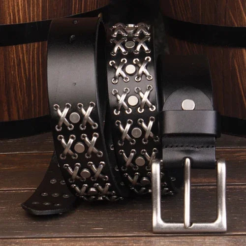 Ceinture de cowboy en cuir clouté