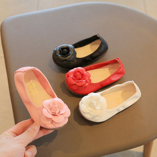 Schwarz-rote Mädchen-Schulschuhe aus Leder