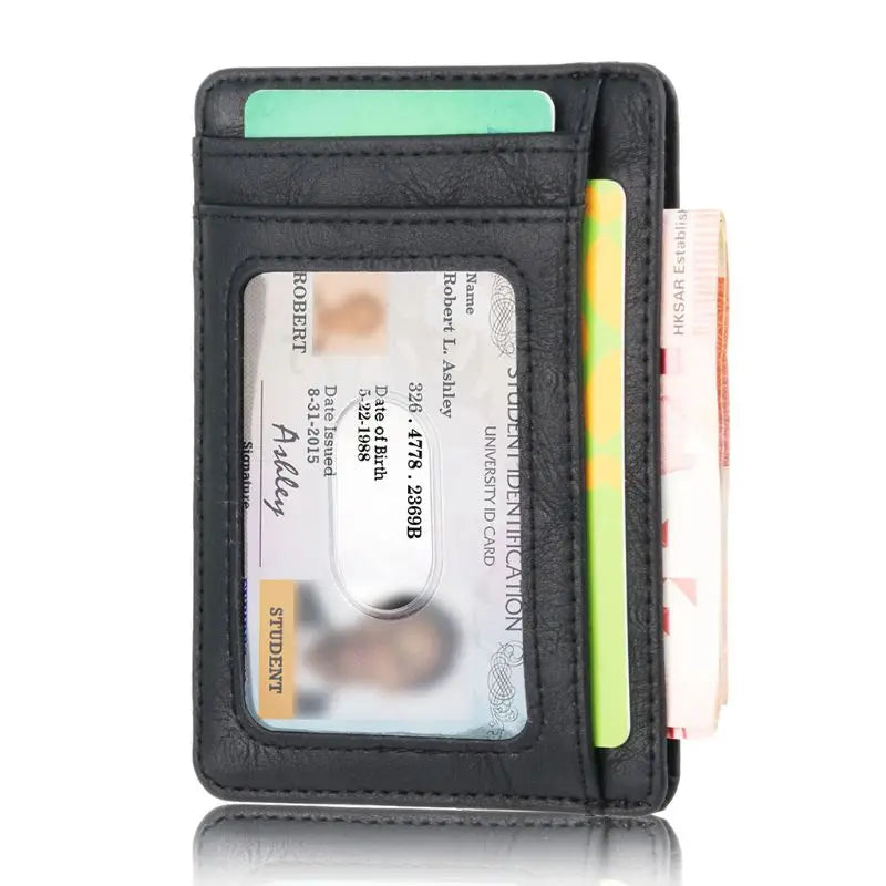 Super Thin RFID Blocking Leather Business Card Wallet