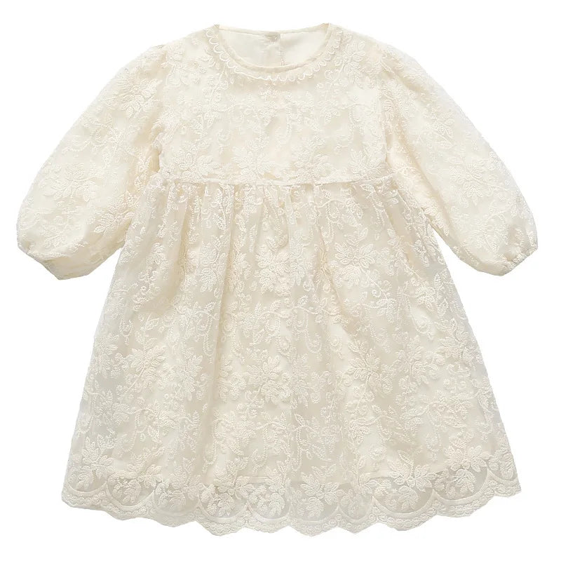Girl's Spring Princess Lace Floral Dress