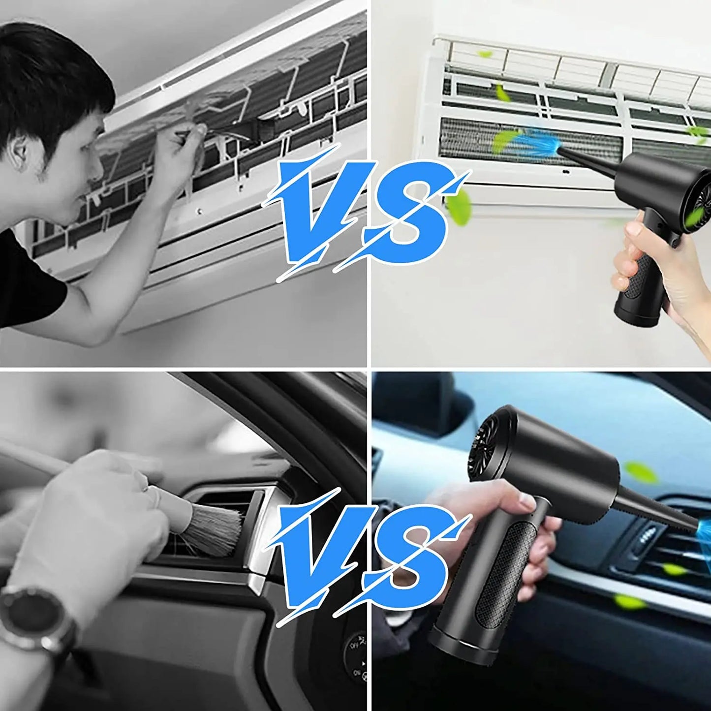 M15 Portable Air Duster 51000RPM Cordless Compressed Air Blower with LED Light for PC Computer & Keyboard Cleaning