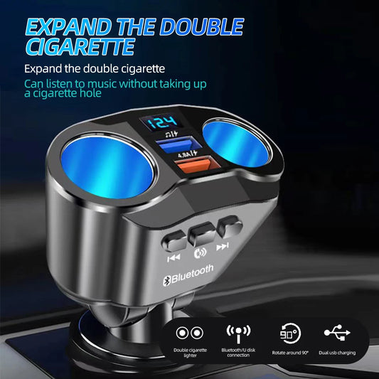 Dual USB Car Charger with Cigarette Lighter Splitter