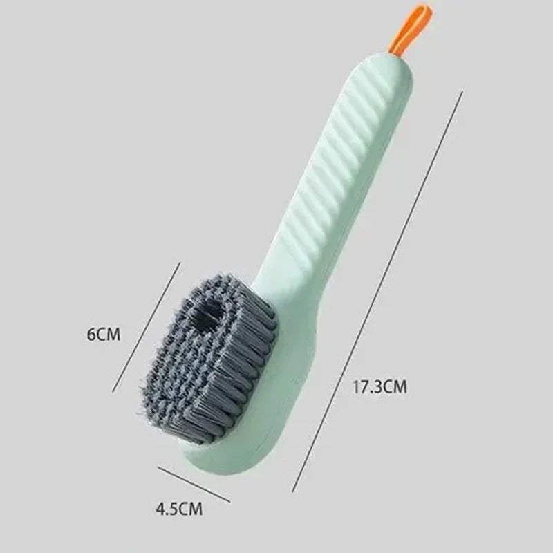 Brosse de nettoyage multifonctionnelle pour chaussures – Brosse liquide automatique douce avec long manche et crochet