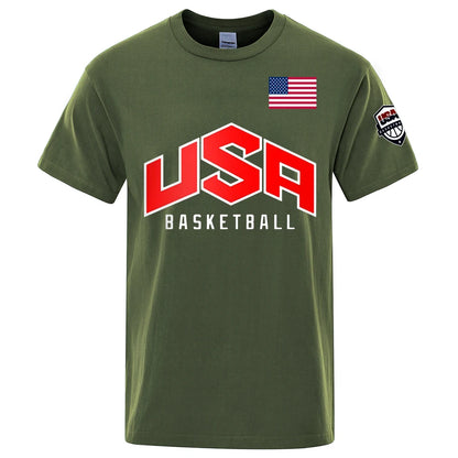 USA Basketballer Print Oversized Streetwear Tee