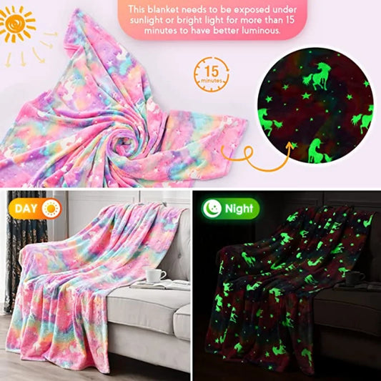 Spacer Glow in The Dark Soft Cozy Luminous Throw Blanket