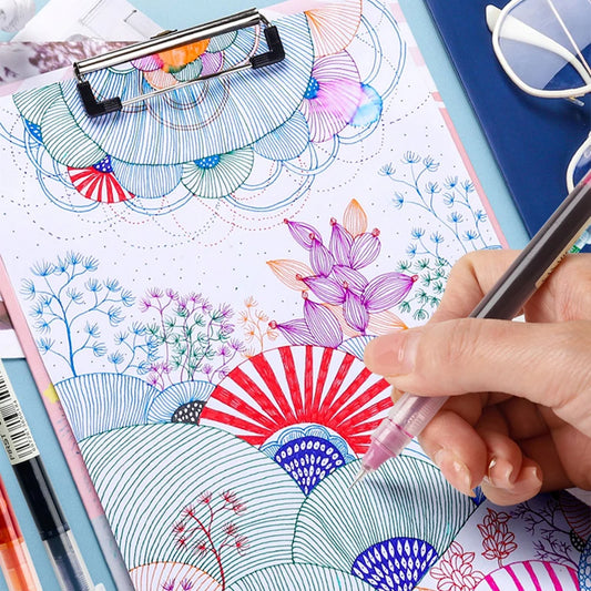 12-Color Set of Gel Pens with Fine Nibs & Big Ink Capacity