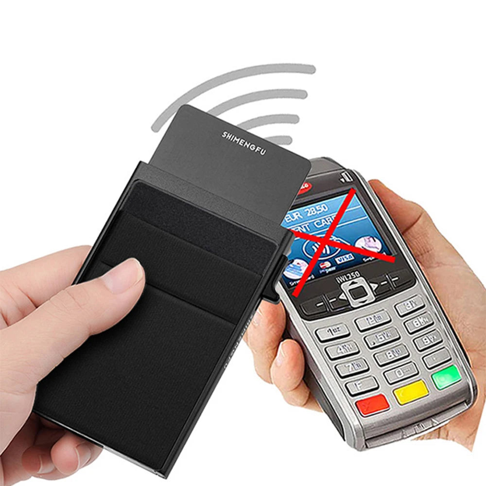 Double RFID Blocking Leather Cardholder - Antitheft Security Wallet