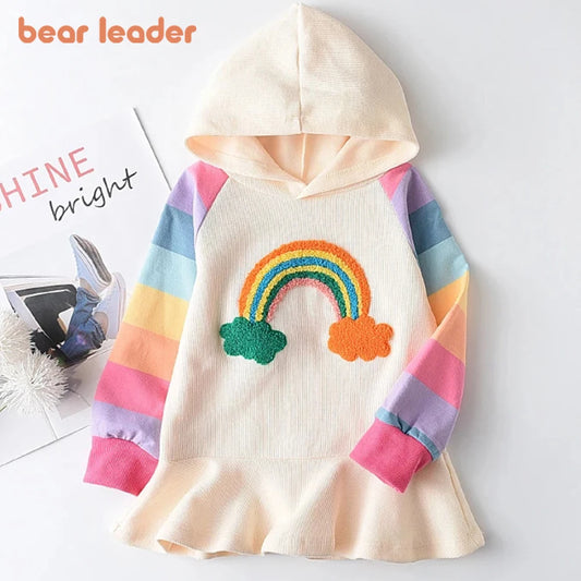 Rainbow Hooded Girl's Dress