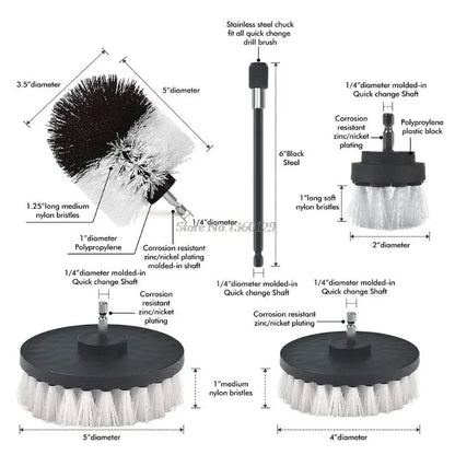 Power Scrubber Brush Attachment Set - Versatile Cleaning Kit