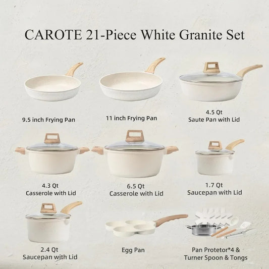 21pc Ceramic Cookware Set