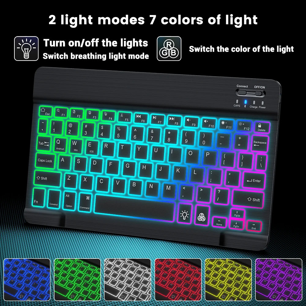 Backlit Bluetooth Keyboard Mouse for Multi-Device