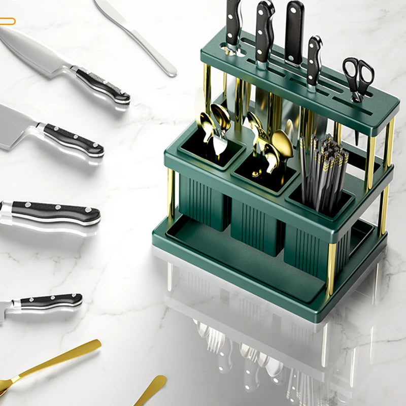 Multifunctional Kitchen Storage Rack with Integrated Box