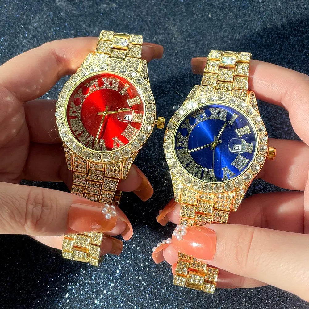 Unisex Golden Iced Chain Set