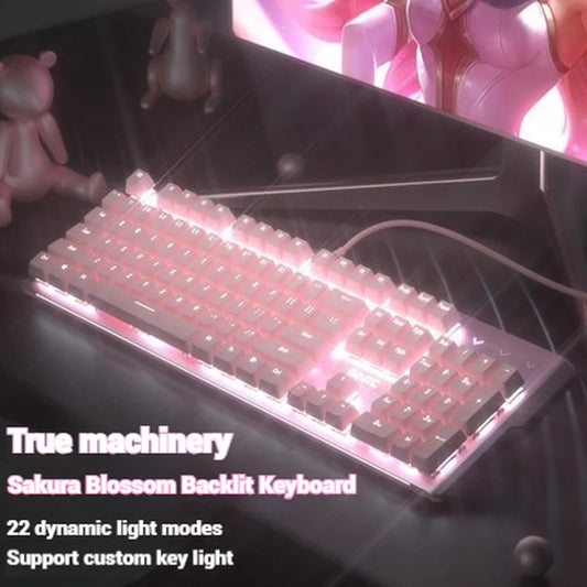 Ensemble clavier et souris de jeu rose mignon