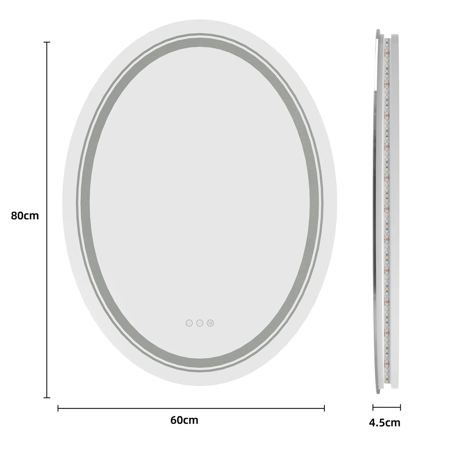 Oval LED Bathroom Mirror