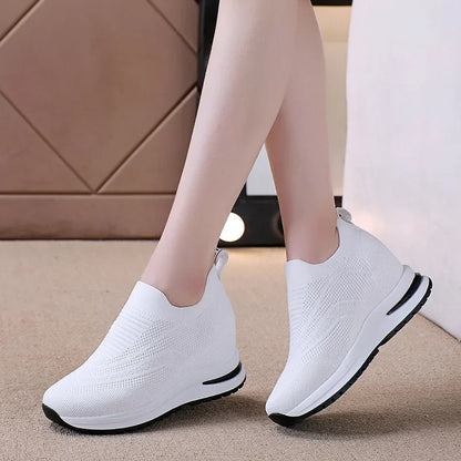 Lace-up Mesh Platform Sneakers for Women