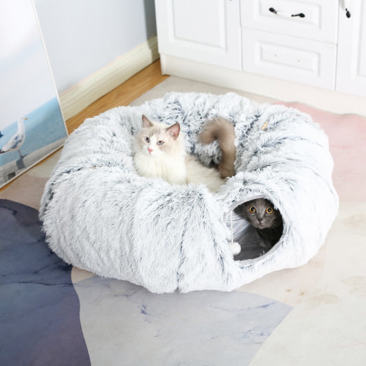 cat kennel, tunnel bed, cat tunnel bed, cat donut tunnel