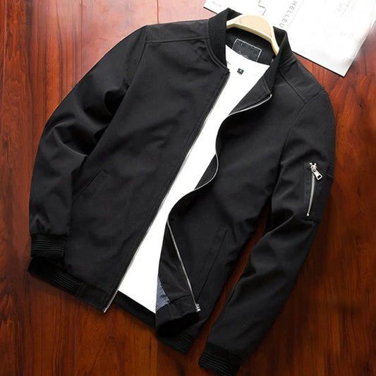 Men's Slim Fit Bomber Jacket - Zipper Windbreaker