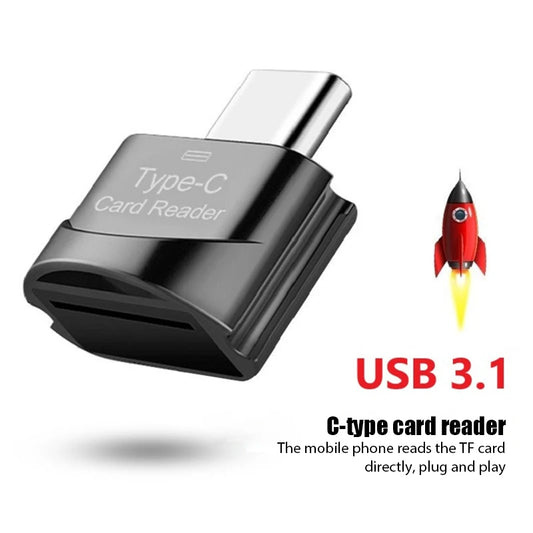 USB 3.1 Type-C to Micro-SD/TF Card Reader - Mini High Speed Adapter for Movies and Documents